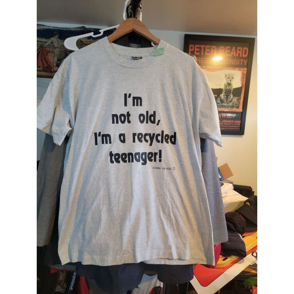 Vintage 90s I’m Not Old I’m A Recycled Teenager Funny T Shirt Gray Xl Quote Best